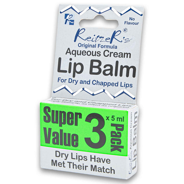 Reitzer's, Aqueous Cream Lip Balm 5ml 3 Pack - Cosmetic Connection