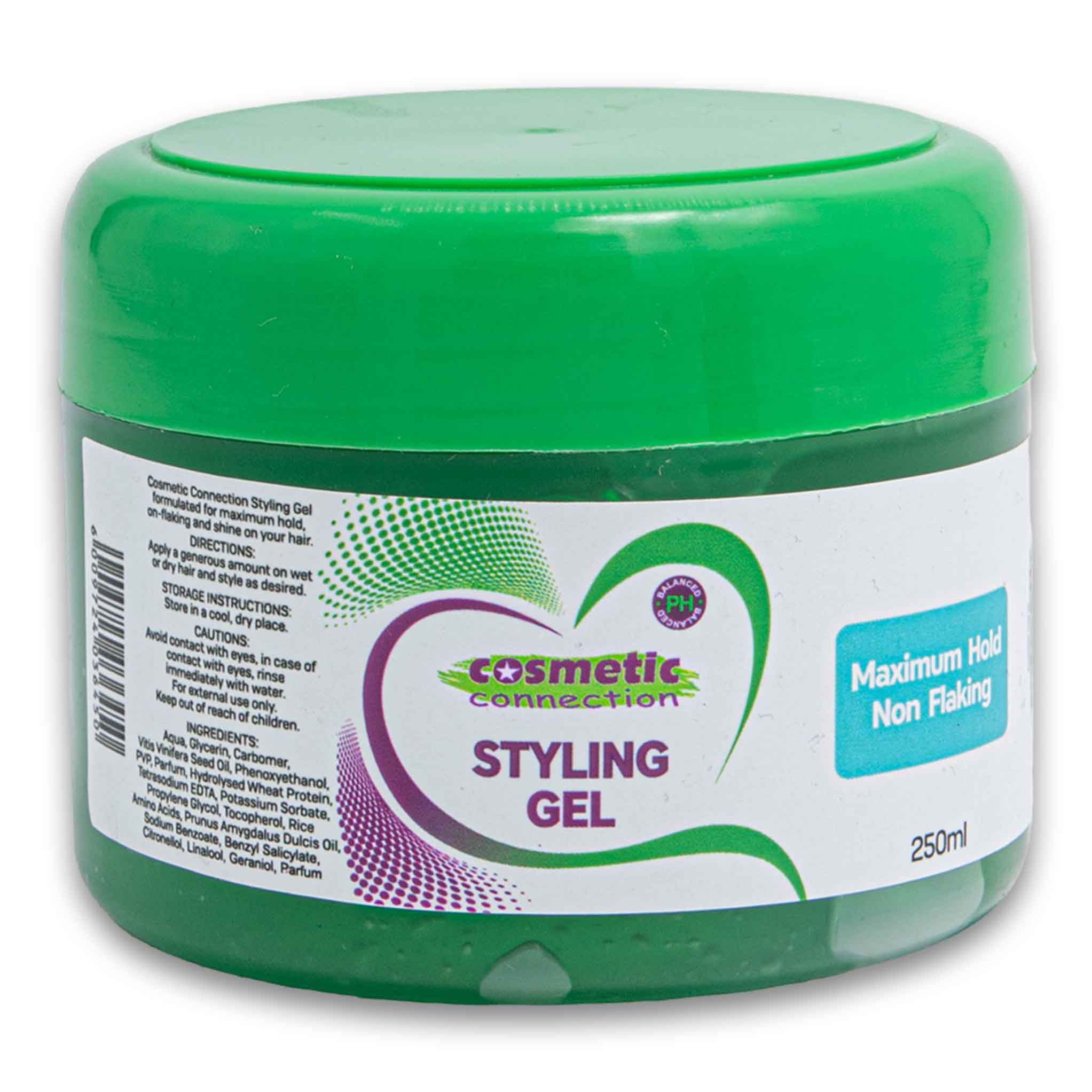 Styling Gel Maximum Hold Non Flaking 250ml Cosmetic Connection