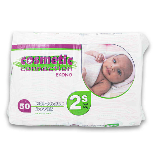 Cosmetic Connection, Disposable Nappies for Boys and Girls Economy 50 Pack - Cosmetic Connection