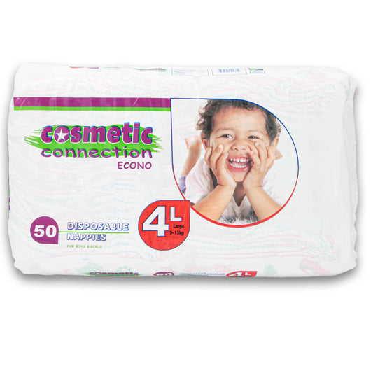 Cosmetic Connection, Disposable Nappies for Boys and Girls Economy 50 Pack - Cosmetic Connection
