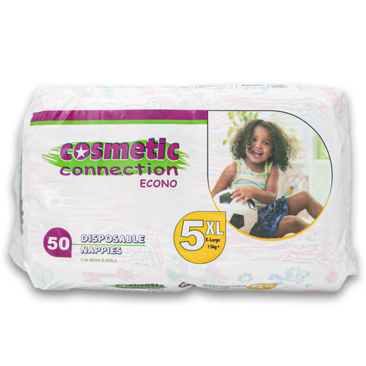 Cosmetic Connection, Disposable Nappies for Boys and Girls Economy 50 Pack - Cosmetic Connection