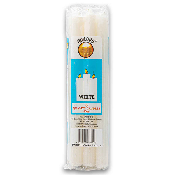 Indlovu, Quality White Candles 450g - Cosmetic Connection