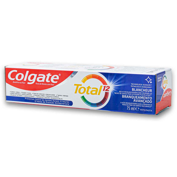 Colgate, Total 12 Advanced Whitening Fluoride Toothpaste 75ml - Cosmetic Connection