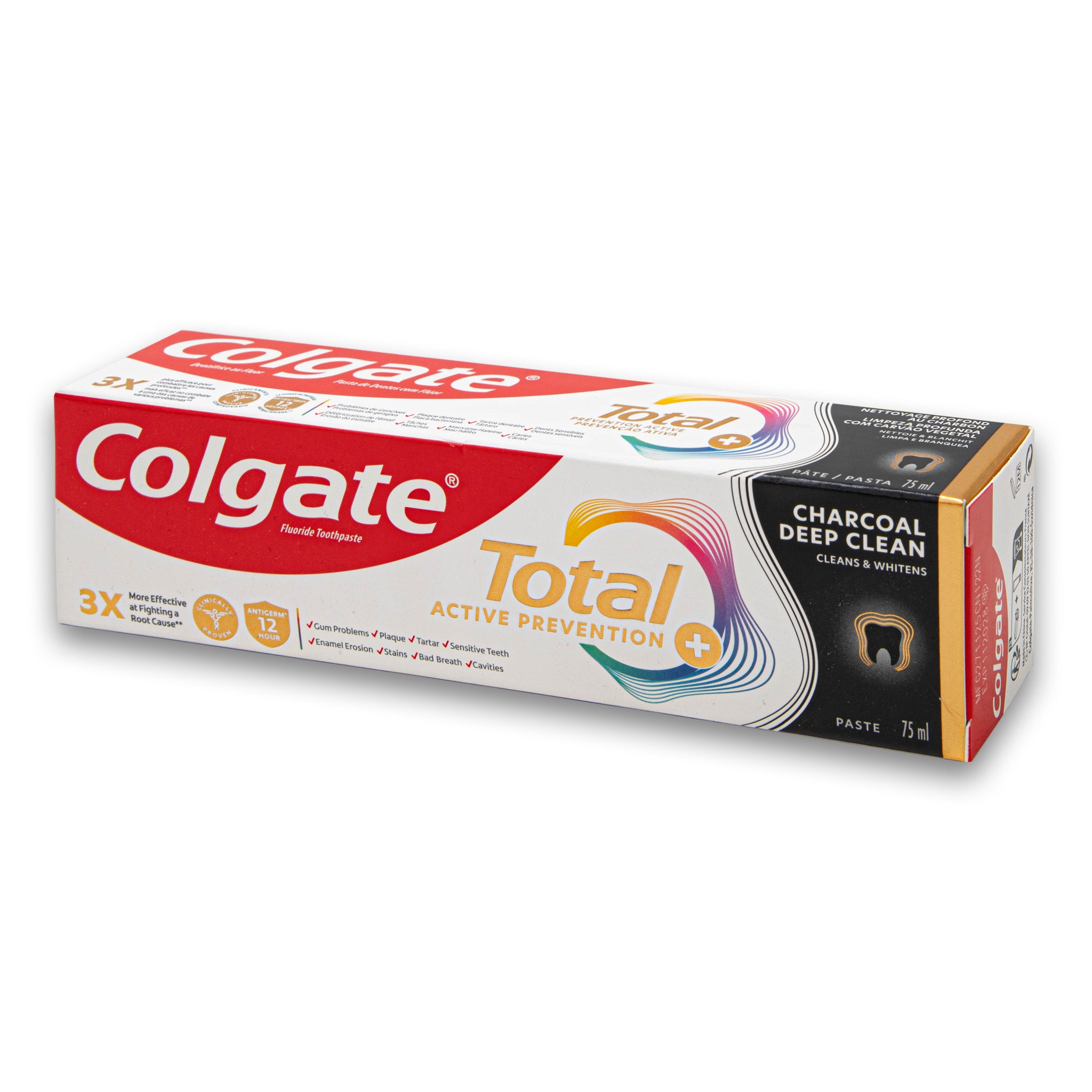 Total Active Prevention Charcoal Deep Clean Fluoride Toothpaste 75ml ...
