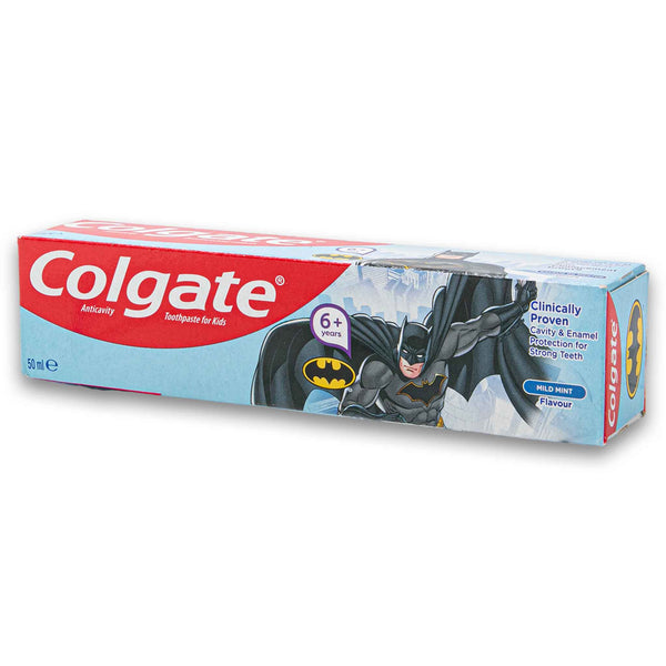 Colgate, Anticavity Batman Mild Mint Fluoride Toothpaste for Kids 6+ Years 50ml - Cosmetic Connection