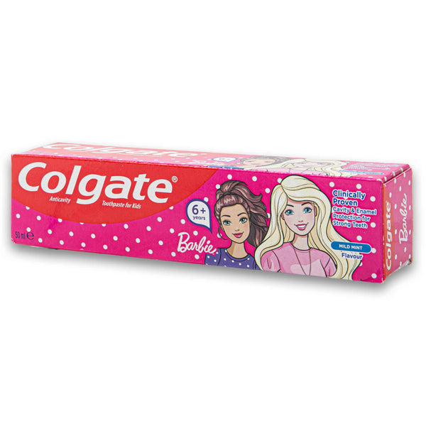 Colgate, Anticavity Barbie Mild Mint Fluoride Toothpaste for Kids 6+ Years 50ml - Cosmetic Connection