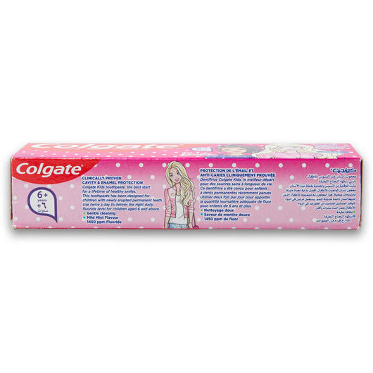 Colgate, Anticavity Barbie Mild Mint Fluoride Toothpaste for Kids 6+ Years 50ml - Cosmetic Connection