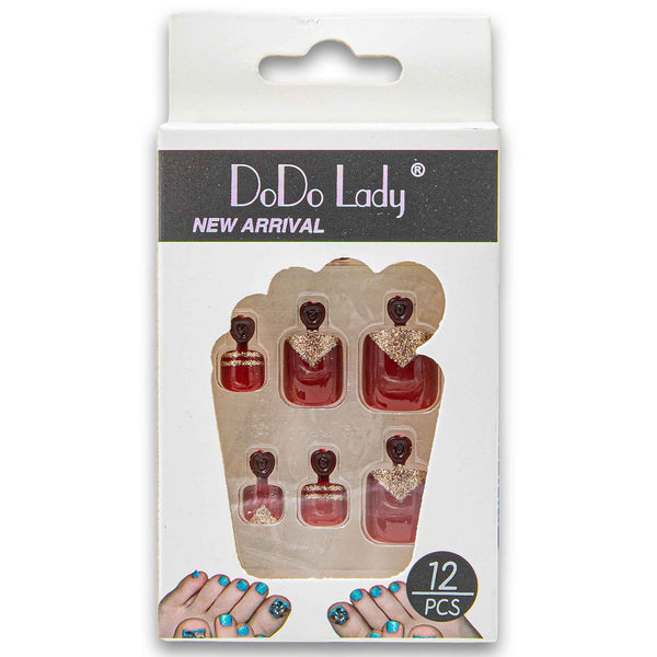 DoDo Lady, Luxe Toe Nail Tips 12 Piece - Assorted Colour - Cosmetic Connection