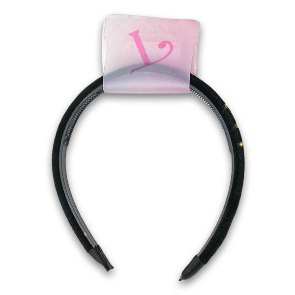 Tinkle, Alice Band Black Velvet Diamond Hair Accessory - Cosmetic Connection