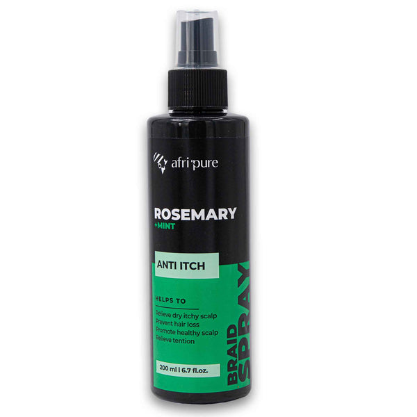 Afri Pure, Rosemary + Mint Anti-itch Braid Spray 200ml - Cosmetic Connection