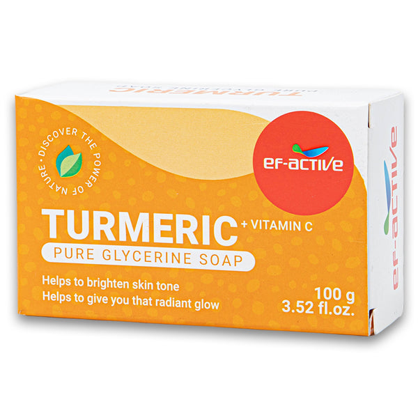 Ef-Active, Turmeric + Vitamin C Pure Glycerine Soap 100g - Cosmetic Connection