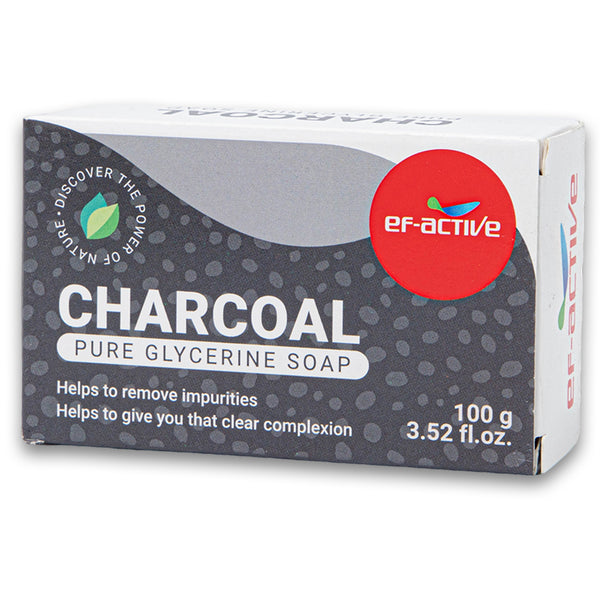 Ef-Active, Charcoal Pure Glycerine Soap 100g - Cosmetic Connection