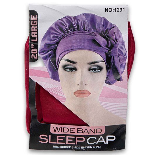 Naturally Flawless, Satin Sleep Cap Wide Elastic Band 20" Large - Assorted Colour - Cosmetic Connection