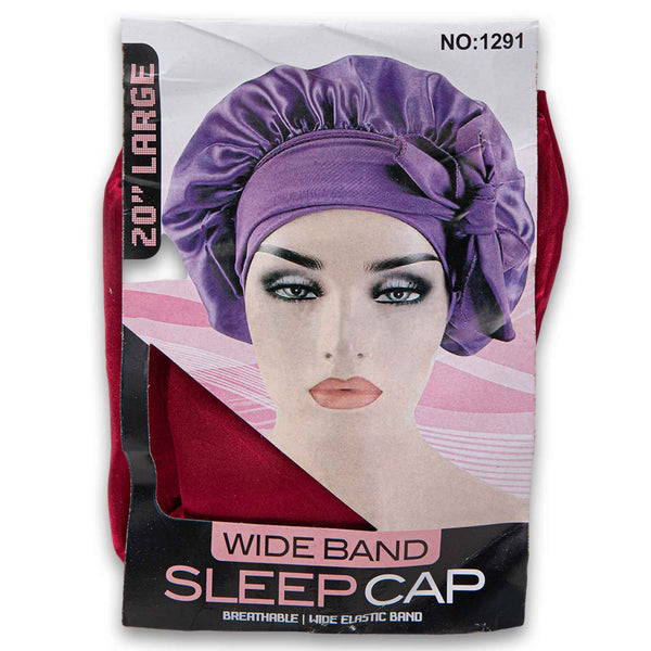 Naturally Flawless, Satin Sleep Cap Wide Elastic Band 20" Large - Assorted Colour - Cosmetic Connection