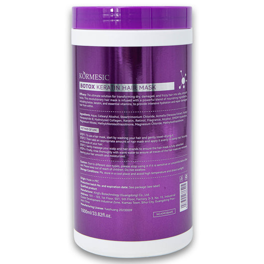 Kormesic, Botox Keratin Hair Mask Repair Nourish & Strengthen Hair 1kg - Cosmetic Connection