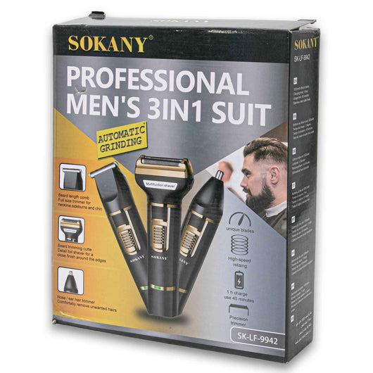 Sokany, Professional Mens 3 in 1 Suit Automatic Grinding SK-LF-9942 - Cosmetic Connection