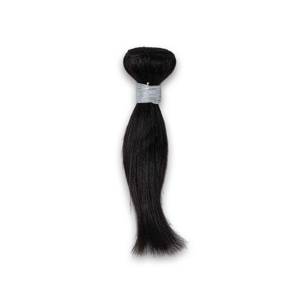 Rose, Sleek Straight 100% Brazilian Human Hair Bundle 8" #1 90g - Cosmetic Connection