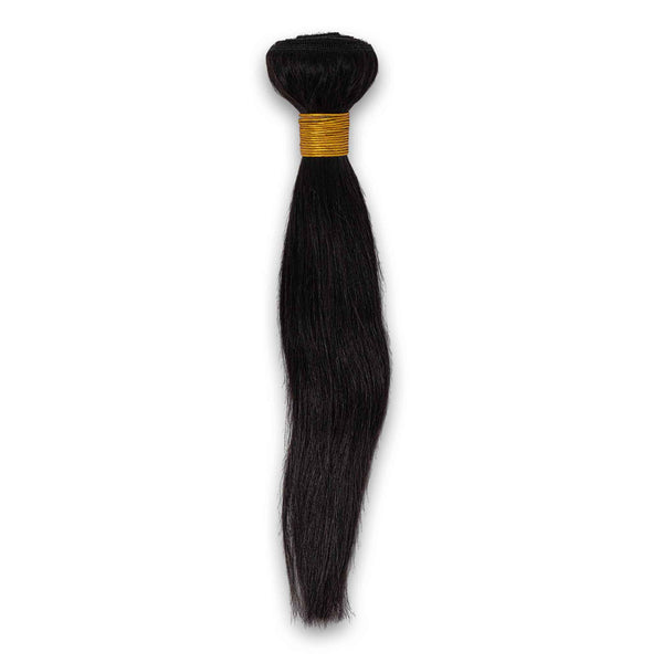 Rose, Sleek Straight 100% Brazilian Human Hair Bundle 12" #1 90g - Cosmetic Connection