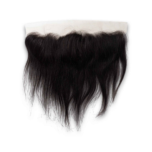 Rose, Natural Straight 100% Brazilian Human Hair Lace Frontal Closure 13x4 8" #1 - Cosmetic Connection
