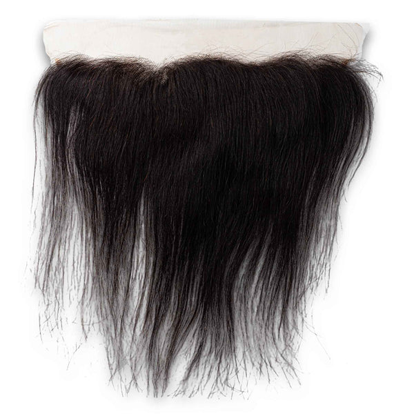 Rose, Natural Straight 100% Brazilian Human Hair Lace Frontal Closure 13x4 12" #1 - Cosmetic Connection