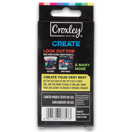 Croxley, Gel Highlighters Twist & Glide Bullet Point 5 Pack - Cosmetic Connection