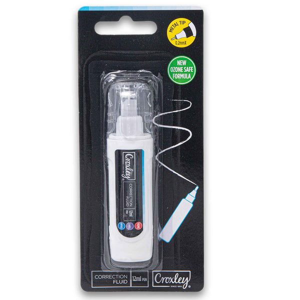 Croxley, Correction Fluid Metal Tip Pen 0.2mm 12ml - Cosmetic Connection