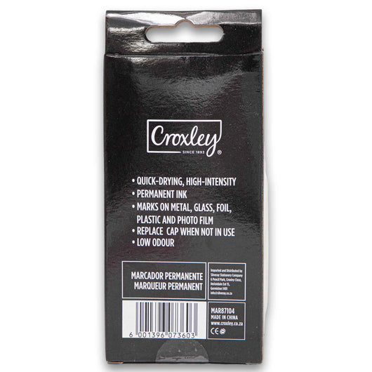 Croxley, Permanent Marker Bullet Tip 4 Piece - Assorted Colour - Cosmetic Connection
