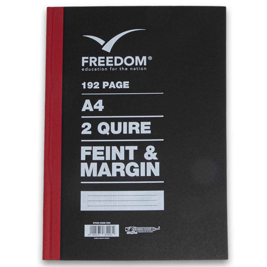 Freedom Stationery, Counter Book A4 Feint & Margin 2 Quire 192 Page - Cosmetic Connection