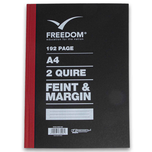Freedom Stationery, Counter Book A4 Feint & Margin 2 Quire 192 Page - Cosmetic Connection