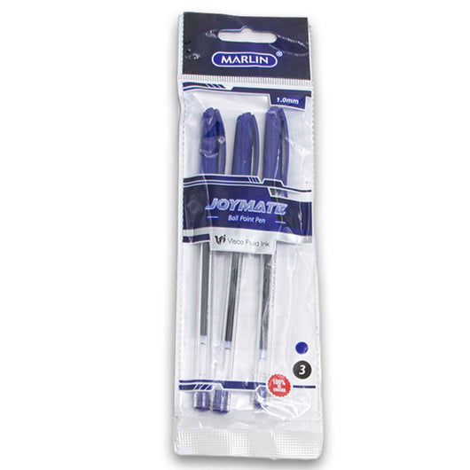 Freedom Stationery, Marlin Joymate Ball Point Pen Visco Fluid Ink 1.00mm 3 Pack - Cosmetic Connection