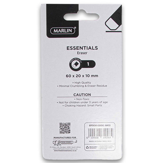 Freedom Stationery, Marlin Essentials Eraser 60 x 20 x 10mm - Cosmetic Connection