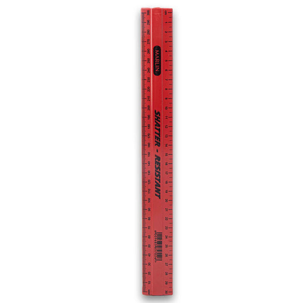 Freedom Stationery, Marlin Shatter-Resistant Ruler 30cm - Assorted Colour - Cosmetic Connection
