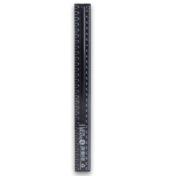 Lion Brand, Shatterproof Ruler 30cm Black - Cosmetic Connection