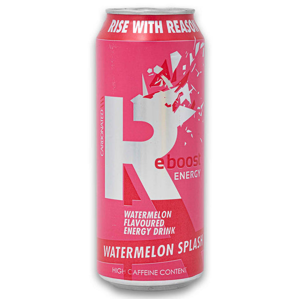 Reboost Energy, Watermelon Flavoured Energy Drink 500ml - High Caffeine Content - Cosmetic Connection