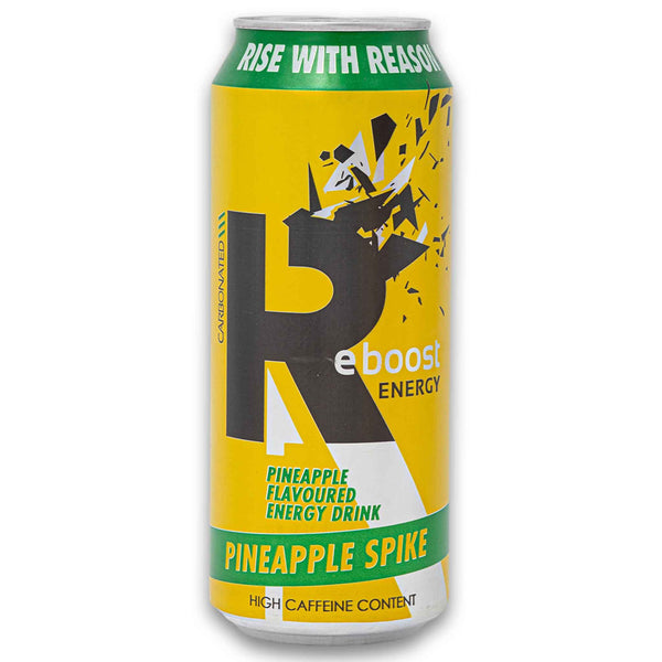 Reboost Energy, Pineapple Flavoured Energy Drink 500ml - High Caffeine Content - Cosmetic Connection