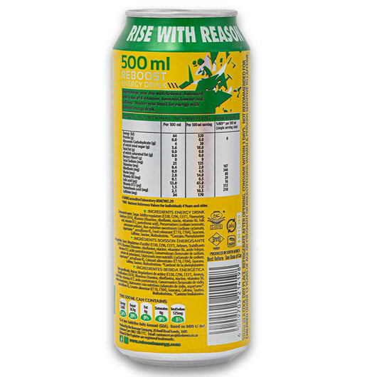 Reboost Energy, Pineapple Flavoured Energy Drink 500ml - High Caffeine Content - Cosmetic Connection