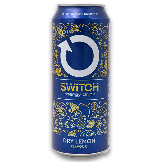 Switch, Dry Lemon Flavour Energy Drink 500ml - High Caffeine Content - Cosmetic Connection
