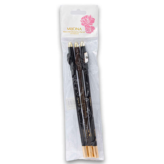 Mijona, Eyeliner & Eyebrow Pencil with Vitamin A & E 1.2g 3 Piece - Assorted Colour - Cosmetic Connection
