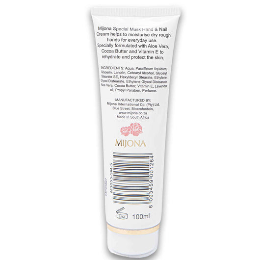 Mijona, Hand & Nail Cream Aloe & Vitamin E Moisturising Perfumed 100ml - Cosmetic Connection