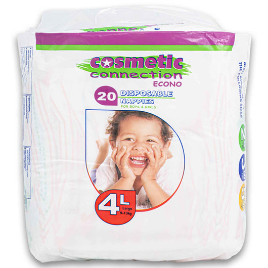 Cosmetic Connection, Disposable Nappies for Boys and Girls Economy 20 Pack - Cosmetic Connection