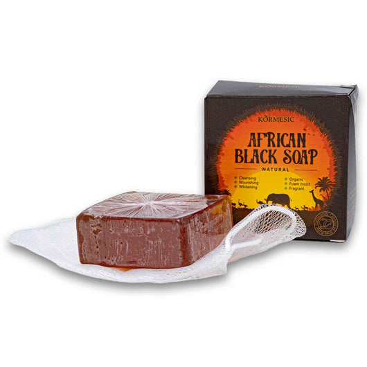 Kormesic, African Black Soap Natural 80g - Cosmetic Connection