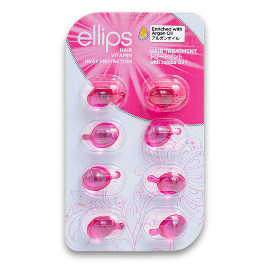 Ellips Hair Vitamin, Hair Treatment Heat Protection with Jojoba Oil Enriched with Argan Oil 1ml x 8 Capsules - Cosmetic Connection
