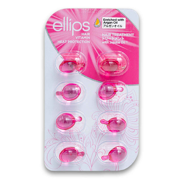 Ellips Hair Vitamin, Hair Treatment Heat Protection with Jojoba Oil Enriched with Argan Oil 1ml x 8 Capsules - Cosmetic Connection