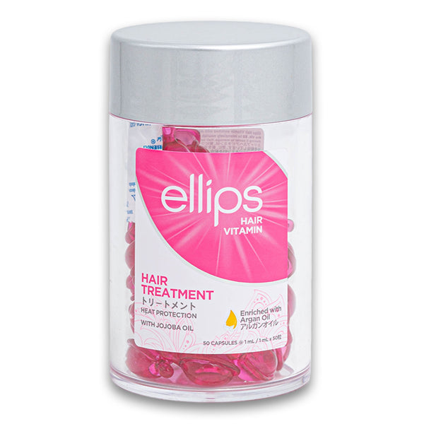 Ellips Hair Vitamin, Hair Treatment Heat Protection with Jojoba Oil Enriched with Argan Oil 1ml x 50 Capsules - Cosmetic Connection