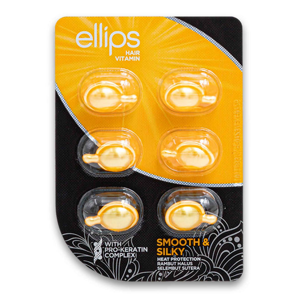 Ellips Hair Vitamin, Smooth & Silky Heat Protection with Pro-Keratin Complex 1ml x 6 Capsules - Cosmetic Connection