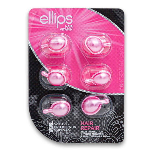 Ellips Hair Vitamin, Hair Repair Heat Protection with Pro-Keratin Complex 1ml x 6 Capsules - Cosmetic Connection