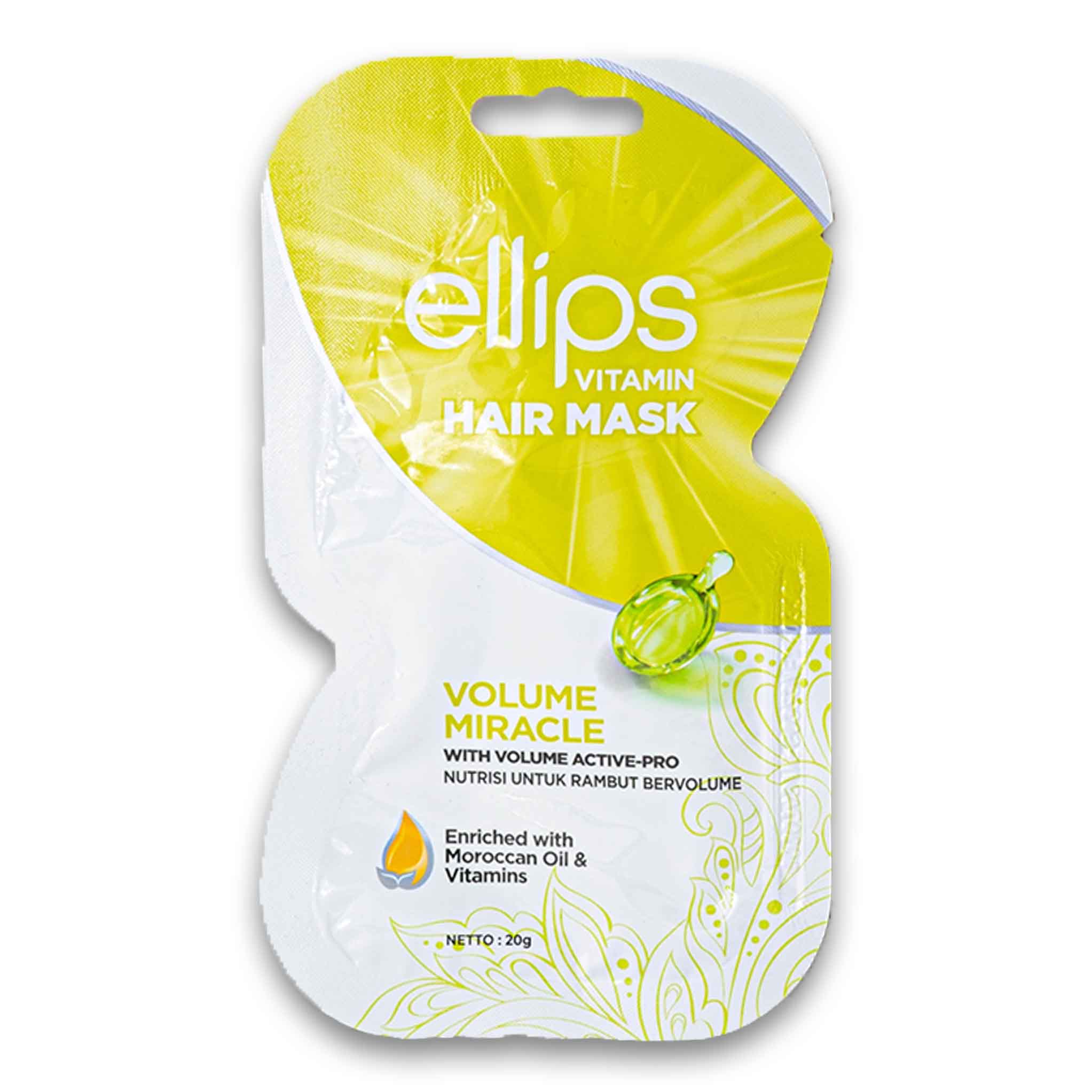Volume Miracle Hair Mask with Moroccan Oil 20g - Ellips – Cosmetic ...