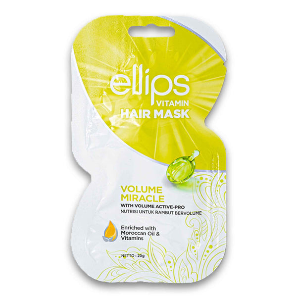 Ellips Hair Vitamin, Volume Miracle Hair Mask with Volume Active-Pro Enriched with Moroccan Oil & Vitamins 20g - Cosmetic Connection