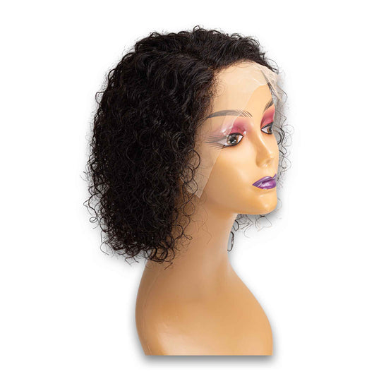 Rose, Brazilian 100% Human Hair Water Wave Wig 10" 13x4 Closure #1 - Mannequin Not Included - Cosmetic Connection