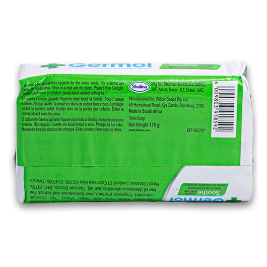 Shalina, Germol Soothe Hygiene Soap Bar Aloe Vera & Tea Tree Oil Safe on Skin 175g - Cosmetic Connection